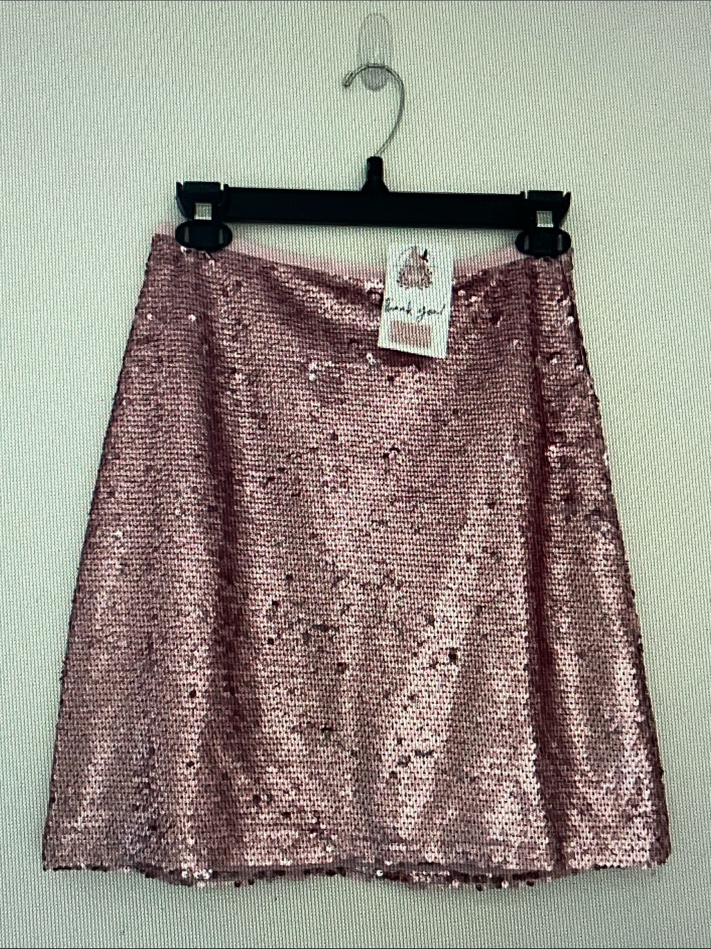 Buddy Love Rose Pink Sequin Pencil Skirt
